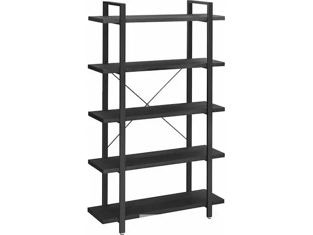 Boekenkast - industrieel - 6 lagen - bruin/zwart - 66x30x186 - afbeelding 2 van  6