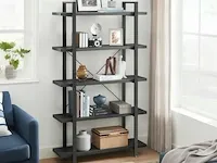 Boekenkast - industrieel - 6 lagen - bruin/zwart - 66x30x186 - afbeelding 4 van  6