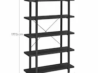 Boekenkast - industrieel - 6 lagen - bruin/zwart - 66x30x186 - afbeelding 6 van  6