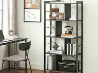 Boekenkast - industrieel - zwart - 74x30x154,5 - afbeelding 2 van  3