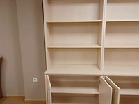 Boekenkast in melamine es - met 2 deuren + open boekenrek - afbeelding 2 van  4