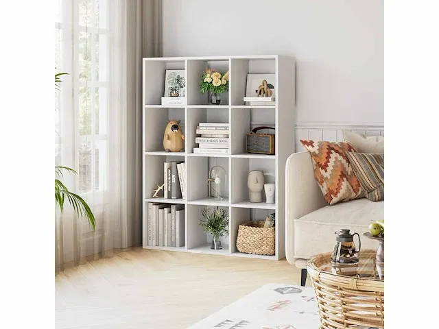 Boekenkast, kast opbergplank met 12 compartimenten - afbeelding 1 van  3