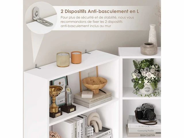 Boekenkast plank - 6 lagen - wit - afbeelding 6 van  6