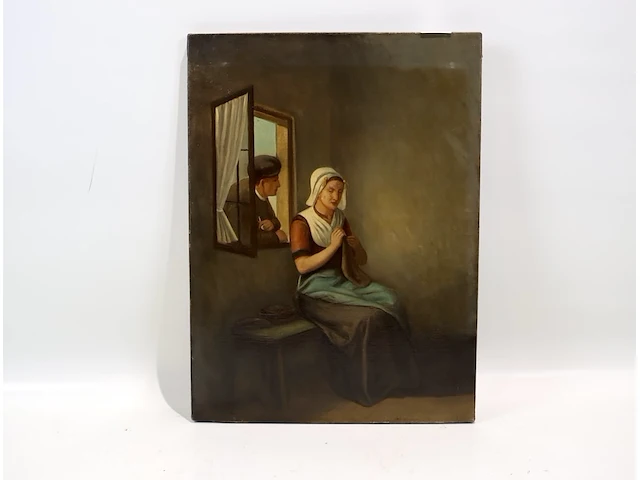 Boerenvrouw in interieur - afbeelding 1 van  4