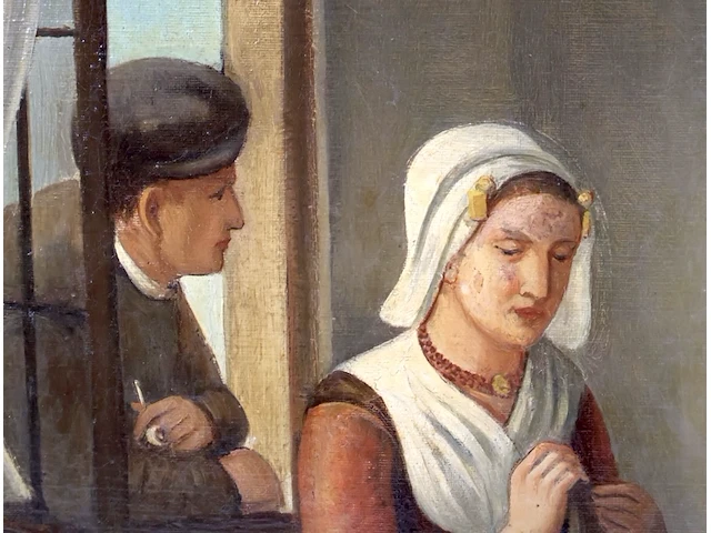 Boerenvrouw in interieur - afbeelding 2 van  4
