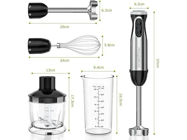 Bonsenkitchen staafmixer, 4-in-1 - afbeelding 2 van  2