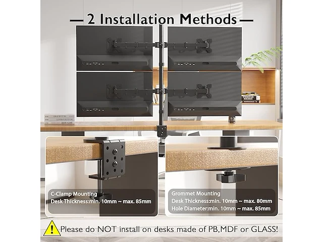 Bontec monitor arm 4 schermen - afbeelding 4 van  4