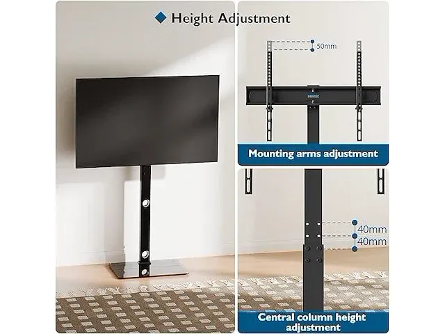 Bontec tv vloerstandaard voor 30-70 inch led lcd oled plasma flat curved tv's - afbeelding 3 van  4