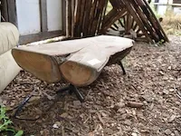 Boomstam salontafel, stenen tuinbeeld - afbeelding 1 van  7