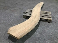 Boomstam tafelblad eiken 3670 x 350 x 70 mm - afbeelding 1 van  6