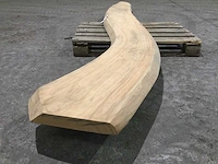 Boomstam tafelblad eiken 3670 x 350 x 70 mm - afbeelding 3 van  6