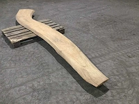 Boomstam tafelblad eiken 3670 x 350 x 70 mm - afbeelding 4 van  6