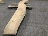 Boomstam tafelblad eiken 3670 x 350 x 70 mm - afbeelding 5 van  6