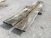 Boomstam tafelblad eiken 4100 x 400 x 80 mm ( 2 x ) - afbeelding 1 van  5