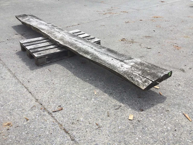 Boomstam tafelblad eiken 4100 x 400 x 80 mm - afbeelding 4 van  5