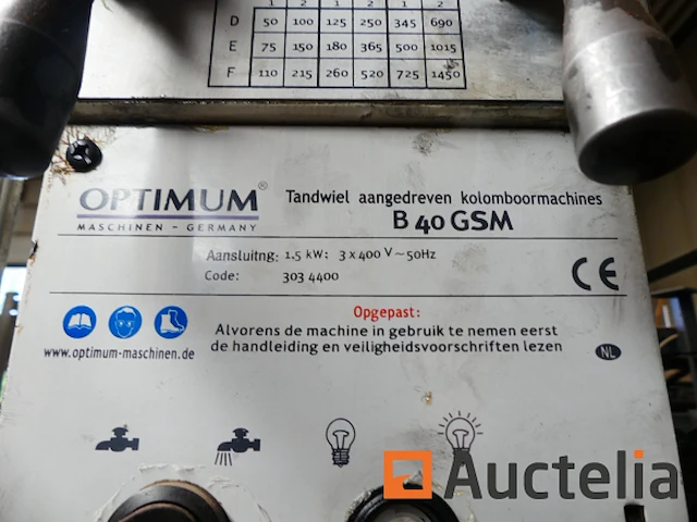 Boormachine op optimum b40 gsm column - afbeelding 5 van  9