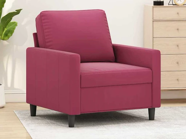 Bordeaux rode fauteuil 60 cm fluweel - afbeelding 1 van  9