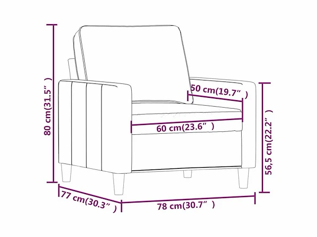 Bordeaux rode fauteuil 60 cm fluweel - afbeelding 9 van  9