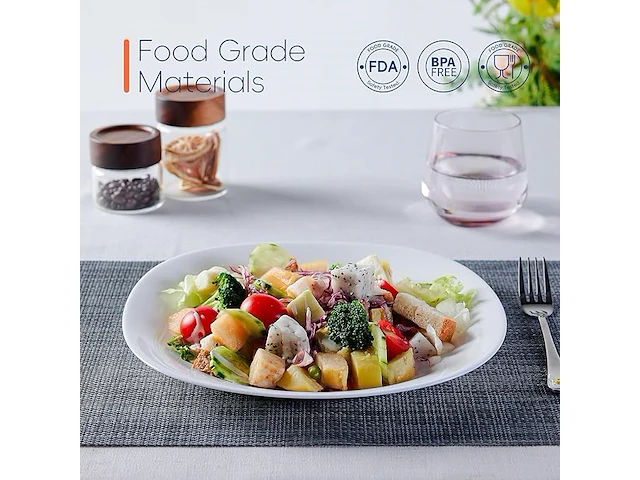 Bordenset laglint 25,4cm wit vierkant - afbeelding 3 van  4