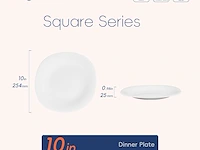 Bordenset laglint 25,4cm wit vierkant - afbeelding 4 van  4