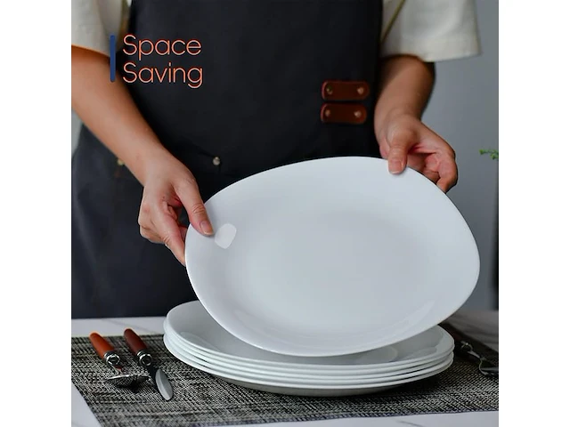 Bordenset laglint 25,4cm wit vierkant - afbeelding 2 van  4