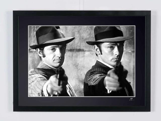 Borsalino 1970 - jean-paul belmondo (françois capella) & alain delon (roch siffredi). - fine art photography - luxe houten lijst 70x50 cm - gelimiteerde oplage van 30 stuks - afbeelding 3 van  7