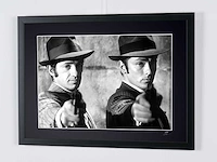 Borsalino 1970 - jean-paul belmondo (françois capella) & alain delon (roch siffredi). - fine art photography - luxe houten lijst 70x50 cm - gelimiteerde oplage van 30 stuks - afbeelding 7 van  7