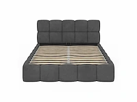 Borstbed 140x190 - grijs fluweel met bedbodem en hoofdeinde - afbeelding 10 van  11