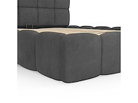 Borstbed 140x190 - grijs fluweel met bedbodem en hoofdeinde - afbeelding 2 van  11