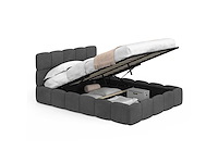 Borstbed 140x190 - grijs fluweel met bedbodem en hoofdeinde - afbeelding 6 van  11