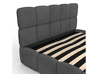 Borstbed 140x190 - grijs fluweel met bedbodem en hoofdeinde - afbeelding 9 van  11