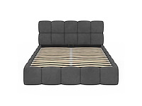 Borstbed 140x190 - grijs fluweel met bedbodem en hoofdeinde - afbeelding 10 van  11