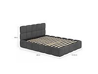 Borstbed 140x190 - grijs fluweel met bedbodem en hoofdeinde - afbeelding 11 van  11