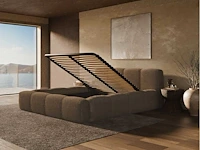 Borstbed 140x190 - taupe bouclé stof - afbeelding 1 van  7