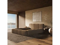 Borstbed 140x190 - taupe bouclé stof - afbeelding 2 van  7