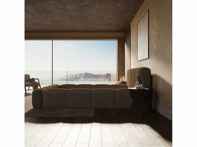 Borstbed 140x190 - taupe bouclé stof - afbeelding 3 van  7