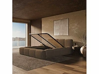 Borstbed 140x190 - taupe bouclé stof - afbeelding 5 van  7