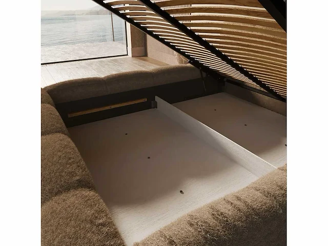 Borstbed 140x190 - taupe bouclé stof - afbeelding 7 van  7