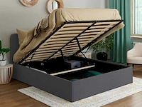 Borstbed 140x190cm - grijze stof met bedbodem - afbeelding 1 van  11