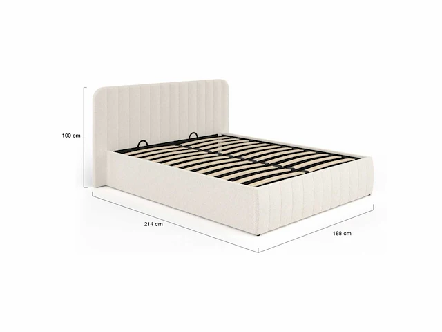Borstbed in badstof met bedbodem en hoofdeinde 160x200cm - afbeelding 6 van  8