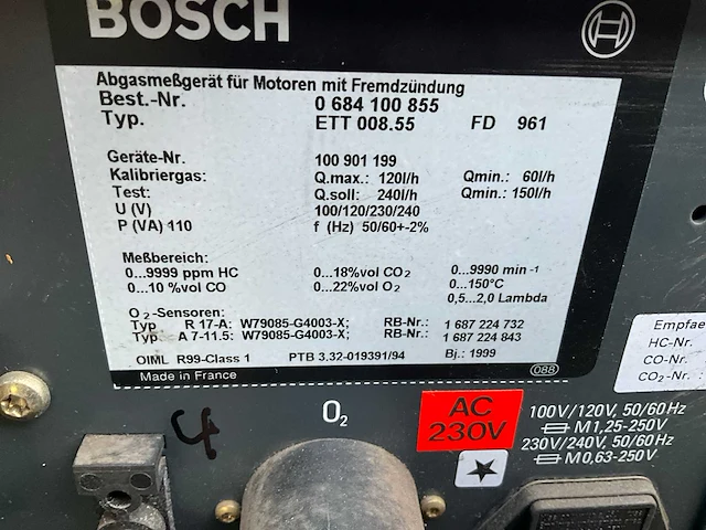 Bosch - uitlaatgas analyse tester - afbeelding 8 van  9