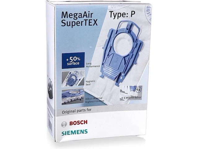 Bosch/siemens 468264 stofzuigerzak type p megaair supertex - afbeelding 1 van  4