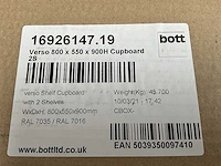 Bott metalen kast met 2 planken en slot - afbeelding 6 van  9