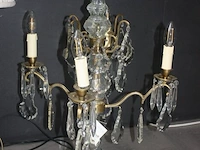 Bouiliote lamp met kristallen pendels, metalen wandlamp, tafellamp met stoffen kap (66,67,68) - afbeelding 2 van  5