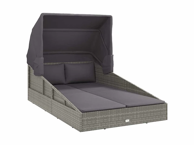 Bouncer met opvouwbaar dak grijs 200x114x128 cm geweven hars - afbeelding 2 van  8