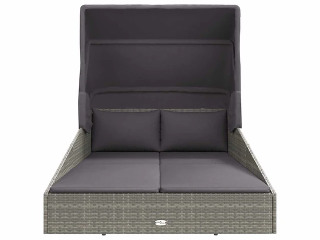 Bouncer met opvouwbaar dak grijs 200x114x128 cm geweven hars - afbeelding 3 van  8