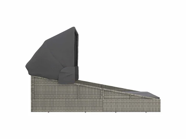 Bouncer met opvouwbaar dak grijs 200x114x128 cm geweven hars - afbeelding 4 van  8