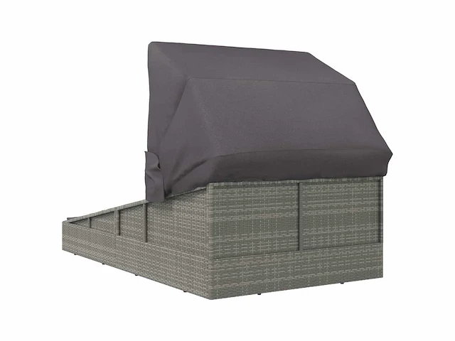 Bouncer met opvouwbaar dak grijs 200x114x128 cm geweven hars - afbeelding 5 van  8