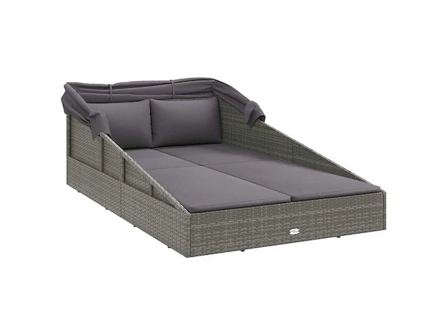 Bouncer met opvouwbaar dak grijs 200x114x128 cm geweven hars - afbeelding 6 van  8
