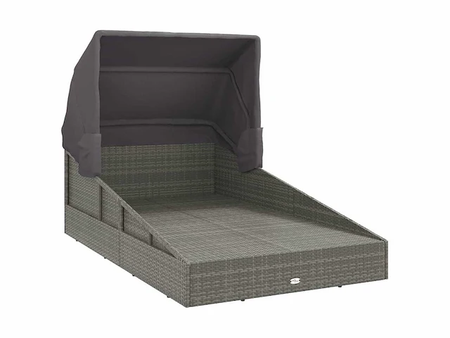 Bouncer met opvouwbaar dak grijs 200x114x128 cm geweven hars - afbeelding 7 van  8